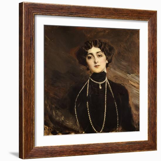 Portrait of Lina Cavalieri, circa 1901-Giovanni Boldini-Framed Giclee Print