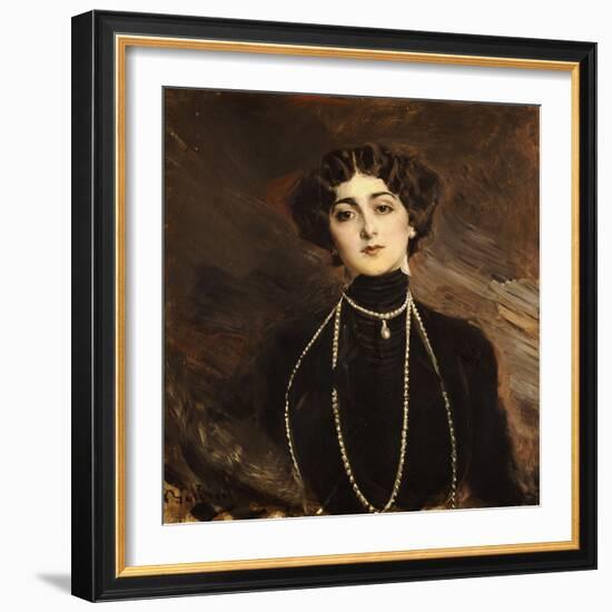 Portrait of Lina Cavalieri, circa 1901-Giovanni Boldini-Framed Giclee Print