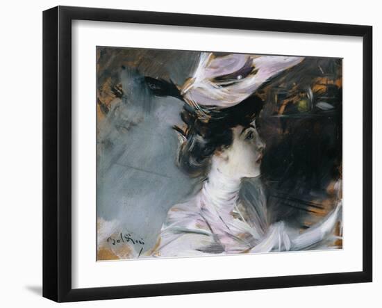 Portrait of Lina Cavalieri with New Hat-Giovanni Boldini-Framed Giclee Print