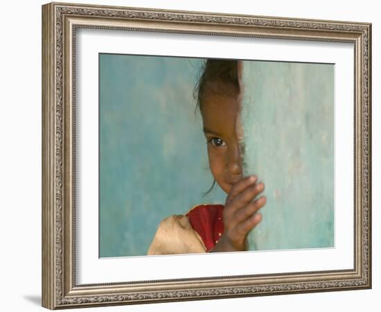 Portrait of Little Girl, Orissa, India-Keren Su-Framed Photographic Print