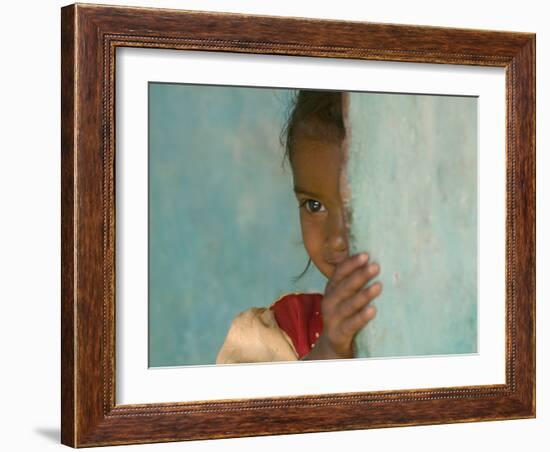 Portrait of Little Girl, Orissa, India-Keren Su-Framed Photographic Print