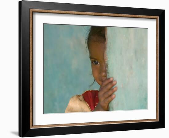 Portrait of Little Girl, Orissa, India-Keren Su-Framed Photographic Print