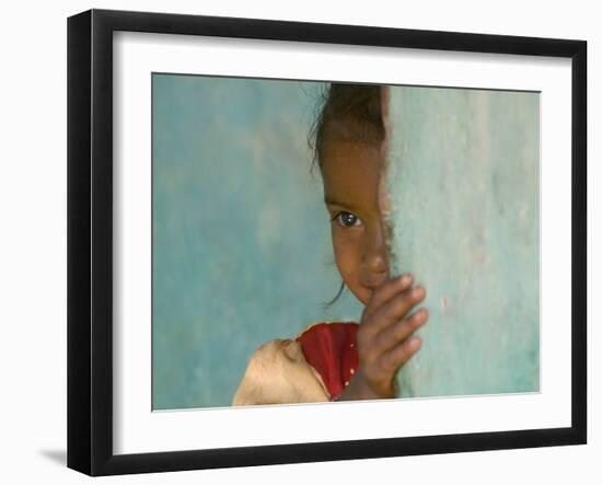 Portrait of Little Girl, Orissa, India-Keren Su-Framed Photographic Print