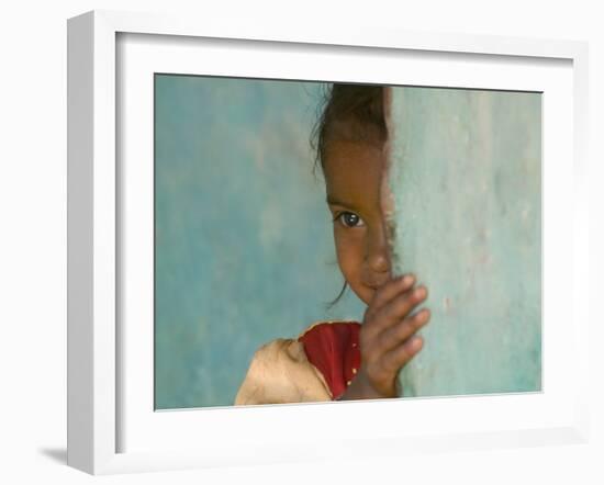 Portrait of Little Girl, Orissa, India-Keren Su-Framed Photographic Print