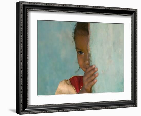 Portrait of Little Girl, Orissa, India-Keren Su-Framed Photographic Print