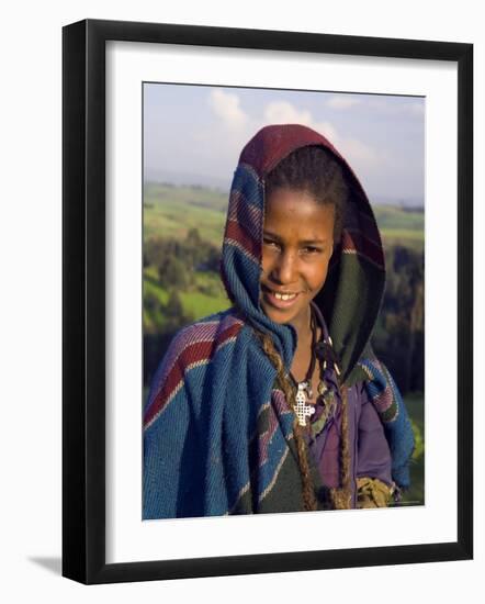 Portrait of Local Girl, Unesco World Heritage Site, Simien Mountains National Park, Ethiopia-Gavin Hellier-Framed Photographic Print