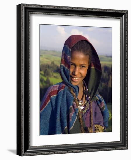 Portrait of Local Girl, Unesco World Heritage Site, Simien Mountains National Park, Ethiopia-Gavin Hellier-Framed Photographic Print
