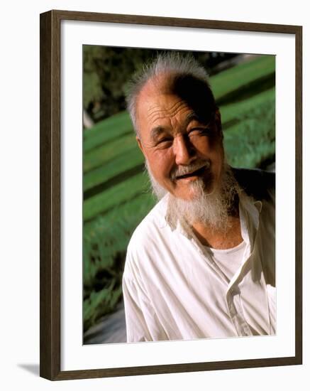 Portrait of Local Old Man, Beijing, China-Bill Bachmann-Framed Photographic Print