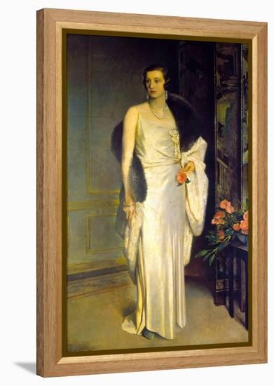 Portrait of Loelia, Duchess of Westminster, Now Lady Lindsay-Glyn Warren Philpot-Framed Premier Image Canvas