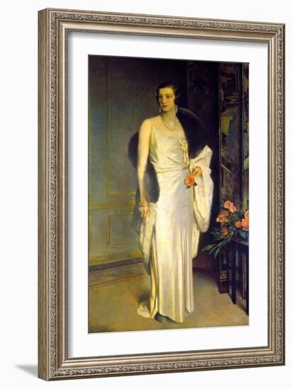 Portrait of Loelia, Duchess of Westminster, Now Lady Lindsay-Glyn Warren Philpot-Framed Giclee Print