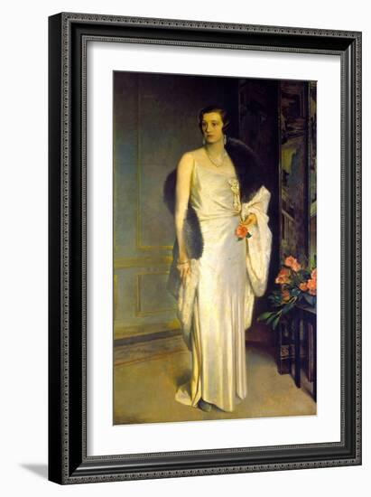 Portrait of Loelia, Duchess of Westminster, Now Lady Lindsay-Glyn Warren Philpot-Framed Giclee Print