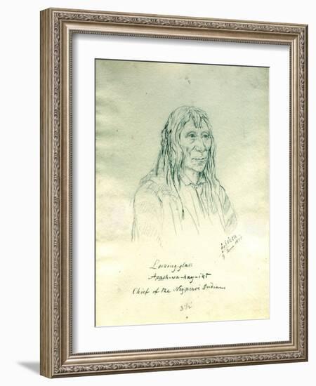 Portrait of Looking Glass Apash-Wa-Hay-Ikt Chief of the Nez Perce Indians-Gustav Sohon-Framed Giclee Print