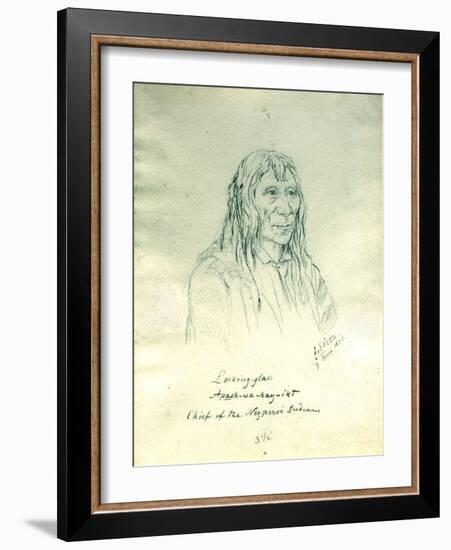 Portrait of Looking Glass Apash-Wa-Hay-Ikt Chief of the Nez Perce Indians-Gustav Sohon-Framed Giclee Print