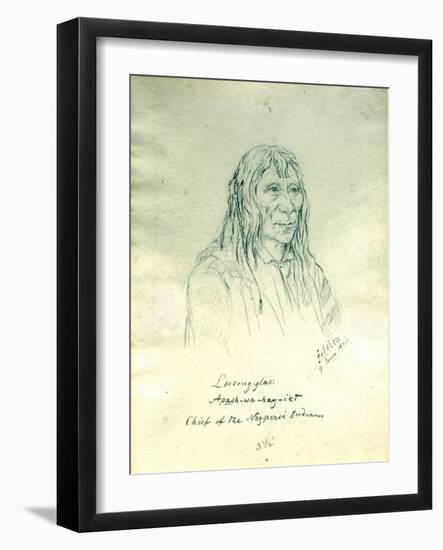 Portrait of Looking Glass Apash-Wa-Hay-Ikt Chief of the Nez Perce Indians-Gustav Sohon-Framed Giclee Print