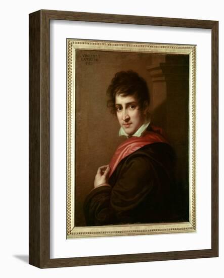 Portrait of Lord George Byron (oil on canvas)-Vincenzo Camuccini-Framed Giclee Print