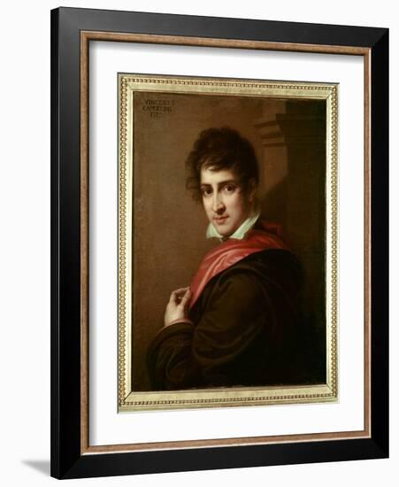 Portrait of Lord George Byron (oil on canvas)-Vincenzo Camuccini-Framed Giclee Print