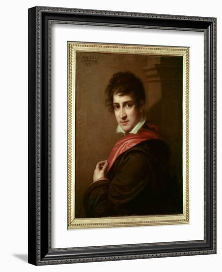 Portrait of Lord George Byron (oil on canvas)-Vincenzo Camuccini-Framed Giclee Print