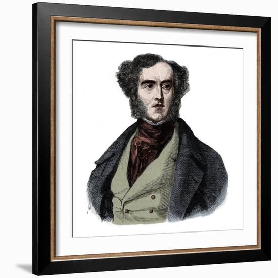 Portrait of Lord George Cavendish Bentinck (1802-1848), English statesman and sportsman-French School-Framed Giclee Print