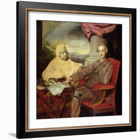 Portrait of Lord Rockingham (1730-82) and Edmund Burke (1729-97) C.1766-Sir Joshua Reynolds-Framed Giclee Print