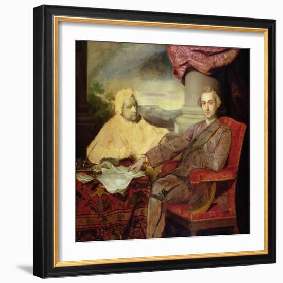 Portrait of Lord Rockingham (1730-82) and Edmund Burke (1729-97) C.1766-Sir Joshua Reynolds-Framed Giclee Print