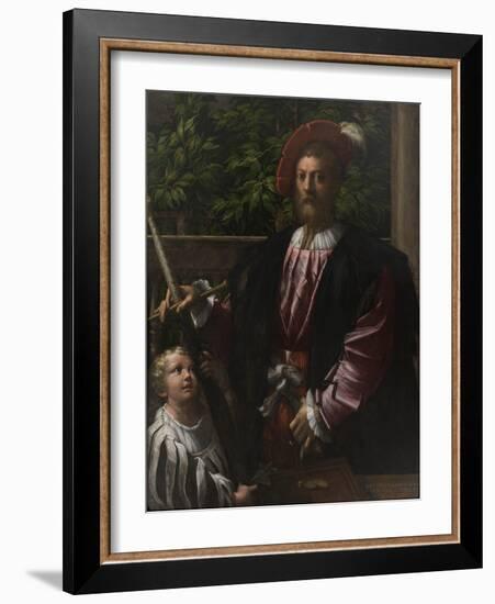 Portrait of Lorenzo Cybo, 1523-Parmigianino-Framed Giclee Print