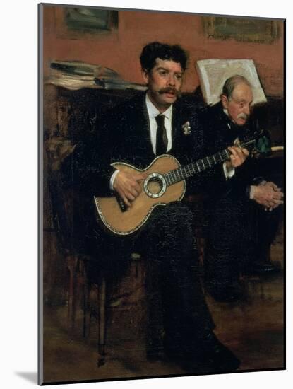 Portrait of Lorenzo Pagans, Spanish Tenor, and Auguste Degas, the Artist's Father, circa 1871-72-Edgar Degas-Mounted Giclee Print