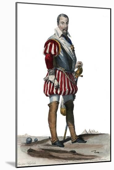 Portrait of Louis Des Balbes de Berton de Crillon, French soldier called the man without fear-French School-Mounted Giclee Print