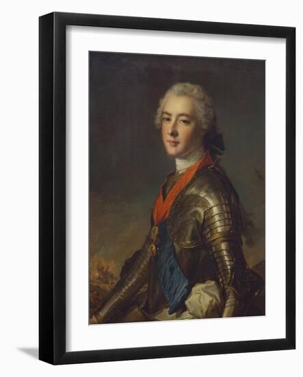 Portrait of Louis-Jean-Marie De Bourbon (1725-1793), Duc De Penthievre in Armour, with the Order…-Jean-Marc Nattier-Framed Giclee Print