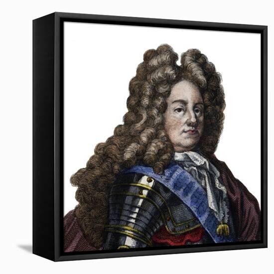 Portrait of Louis Joseph de Bourbon, Duke of Vendome, military commander and Marshal of France-French School-Framed Premier Image Canvas