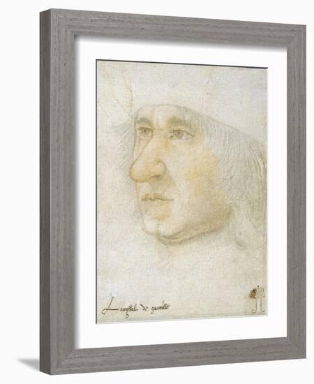 Portrait of Louis Malet De Graville (1438-1516), Admiral of France Par Bourdichon, Jean (1457-1521)-Jean Bourdichon-Framed Giclee Print