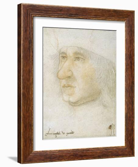 Portrait of Louis Malet De Graville (1438-1516), Admiral of France Par Bourdichon, Jean (1457-1521)-Jean Bourdichon-Framed Giclee Print