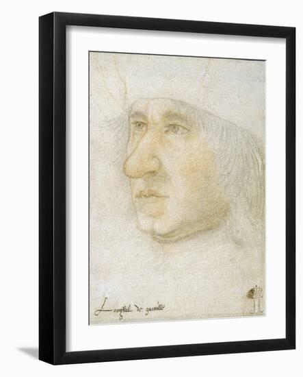 Portrait of Louis Malet De Graville (1438-1516), Admiral of France Par Bourdichon, Jean (1457-1521)-Jean Bourdichon-Framed Giclee Print