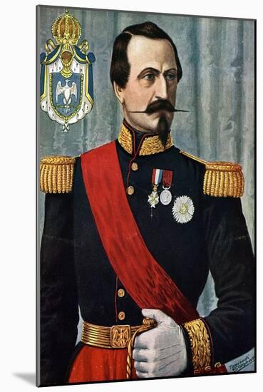 Portrait of Louis Napoleon Bonaparte Then Emperor Napoleon III (1808-1873) Illustration of Tancredi-Tancredi Scarpelli-Mounted Giclee Print