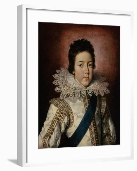 Portrait of Louis XIII, King of France, as a boy, c.1616-Frans II Pourbus-Framed Giclee Print