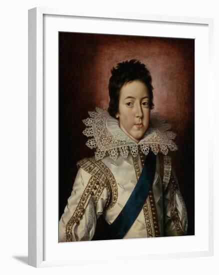 Portrait of Louis XIII, King of France, as a boy, c.1616-Frans II Pourbus-Framed Giclee Print