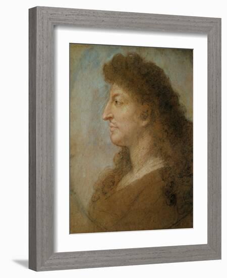 Portrait of Louis XIV-Charles Le Brun-Framed Giclee Print