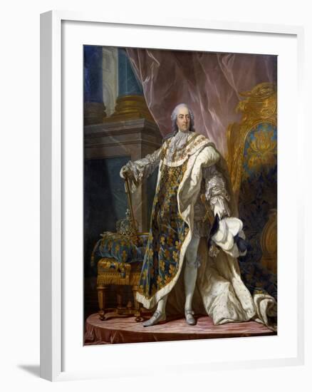 Portrait of Louis XV in Coronation Robes by Jean Martial Fredou-null-Framed Giclee Print