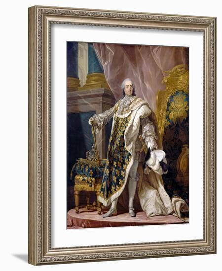 Portrait of Louis XV in His Royal Costume-Louis Michel Van Loo-Framed Giclee Print