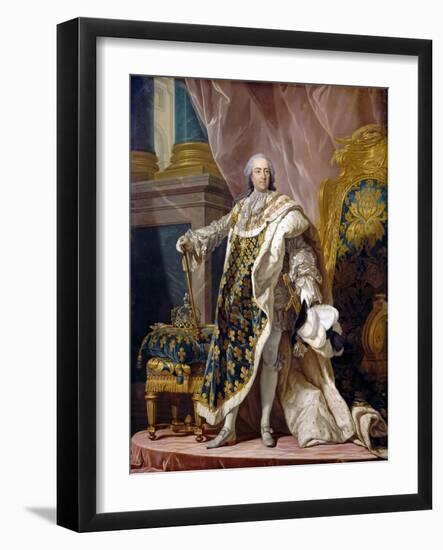Portrait of Louis XV in His Royal Costume-Louis Michel Van Loo-Framed Giclee Print