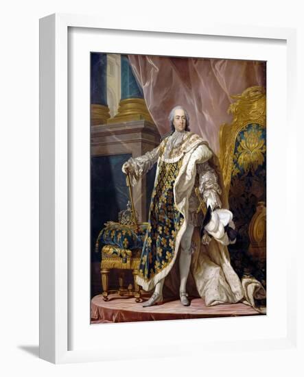 Portrait of Louis XV in His Royal Costume-Louis Michel Van Loo-Framed Giclee Print