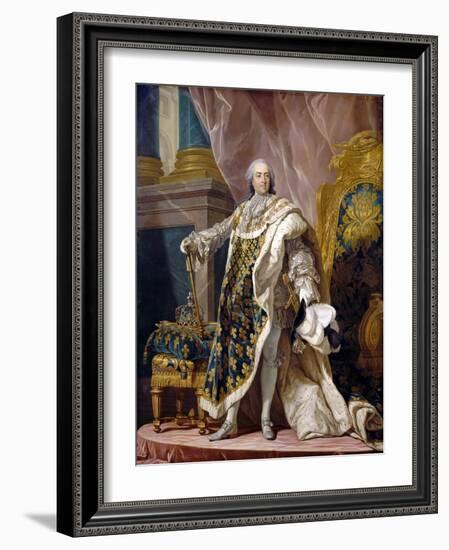 Portrait of Louis XV in His Royal Costume-Louis Michel Van Loo-Framed Giclee Print