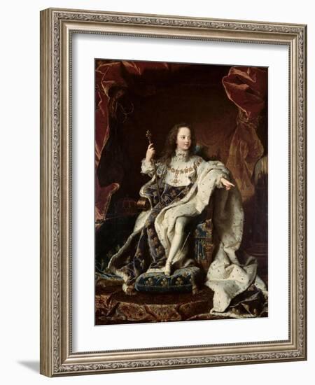 Portrait of Louis XV-Hyacinthe Rigaud-Framed Giclee Print