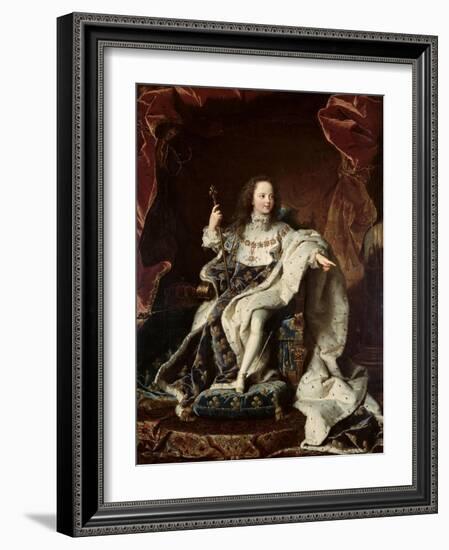Portrait of Louis XV-Hyacinthe Rigaud-Framed Giclee Print