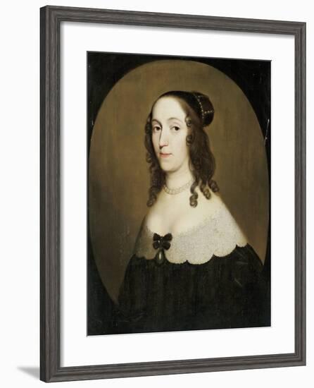 Portrait of Louise Christina-Gerard Van Honthorst-Framed Art Print