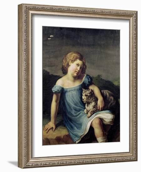 Portrait of Louise Vernet as a Child, 1818-19-Théodore Géricault-Framed Giclee Print