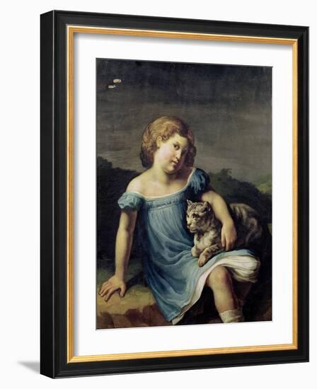 Portrait of Louise Vernet as a Child, 1818-19-Théodore Géricault-Framed Giclee Print