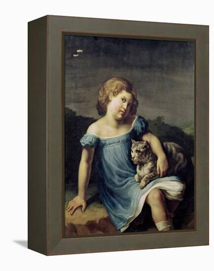 Portrait of Louise Vernet as a Child, 1818-19-Théodore Géricault-Framed Premier Image Canvas