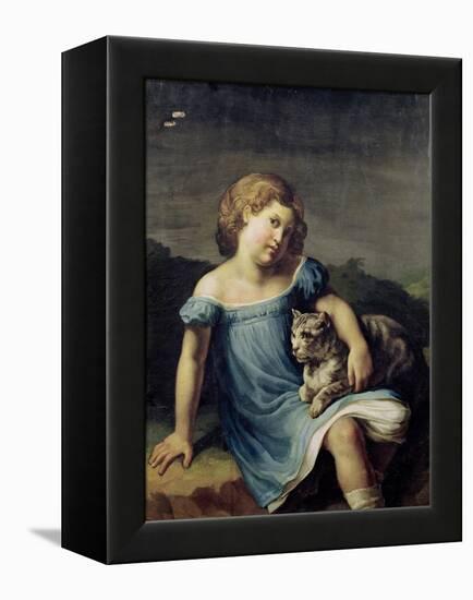 Portrait of Louise Vernet as a Child, 1818-19-Théodore Géricault-Framed Premier Image Canvas