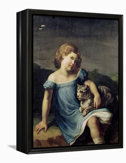 Portrait of Louise Vernet as a Child, 1818-19-Théodore Géricault-Framed Premier Image Canvas