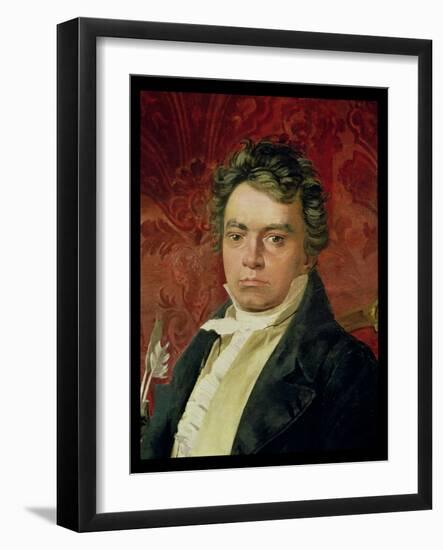 Portrait of Ludwig Van Beethoven (1770-1827)-null-Framed Giclee Print